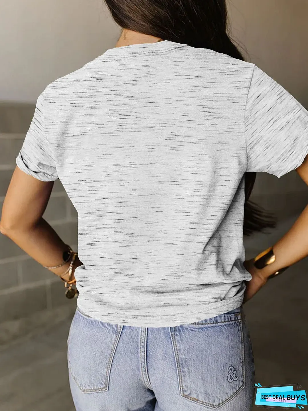 Full Size Letter Graphic Round Neck Short Sleeve T-Shirt