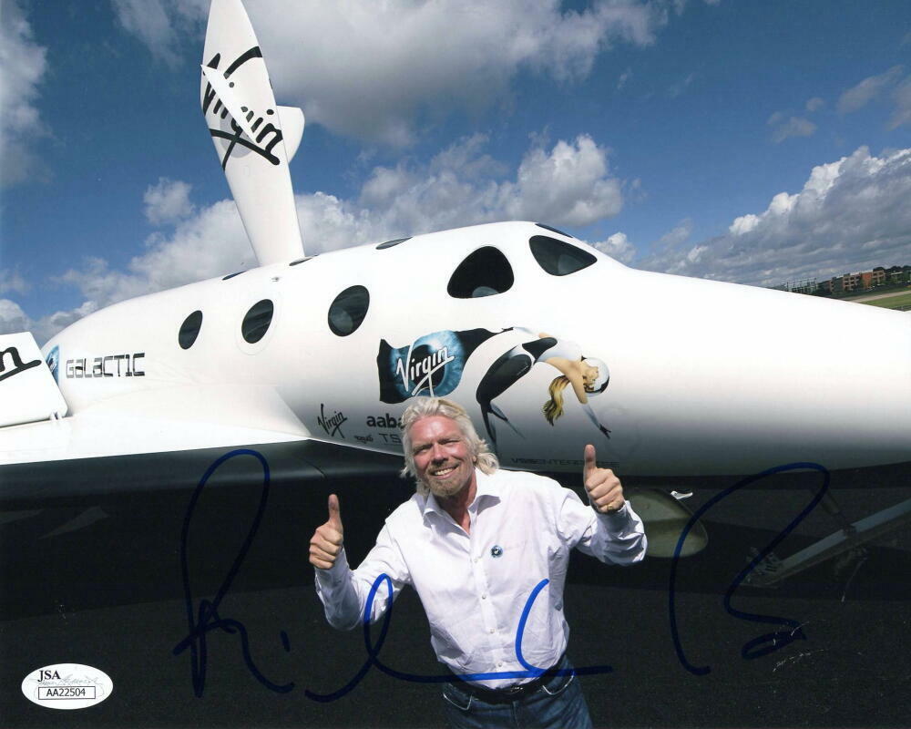 RICHARD BRANSON SIGNED AUTOGRAPH 8x10 Photo Poster painting - NECKER ISLAND BILLIONAIRE RARE JSA