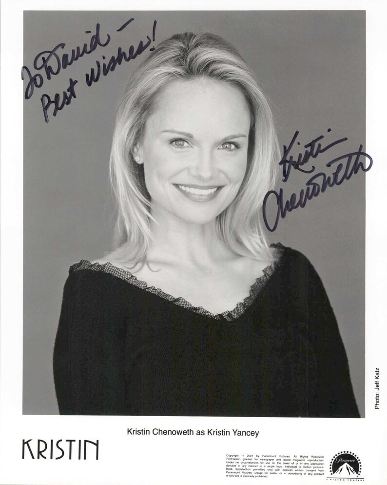 Kristin Chenoweth Signed Autographed To David