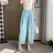 Ohanaparts Summer Women's Wide Leg Pants Thin High Waist Loose Ankle-Length Pants Solid Khaki Cool Capris Casual Harem Pants for Women
