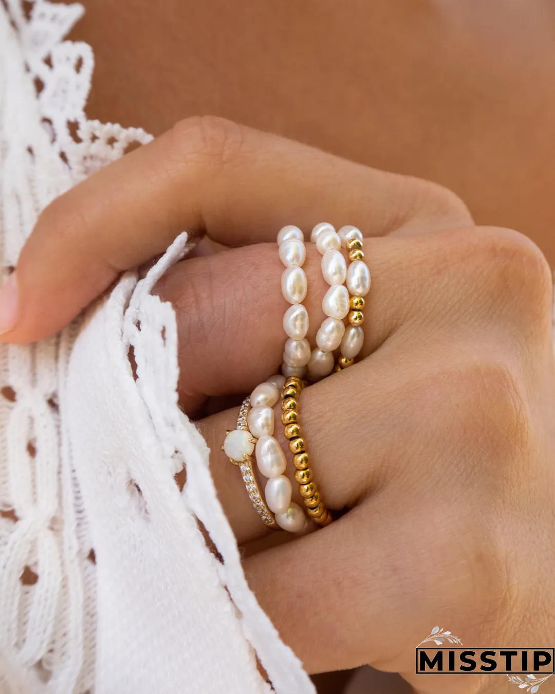 White Opal Ring