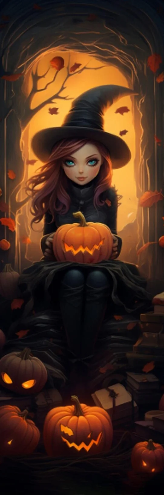 Diamond Painting - Full Round - halloween witch (30*70CM) gbfke