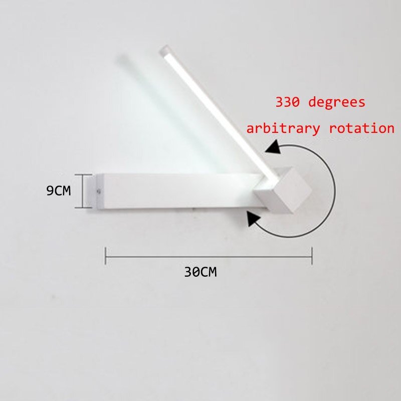 Postmodern LED Rotate Long Section Wall Lights Lighting Living Room Deco Wall Lamp Bar Loft Aisle Bedroom Bedside Light Fixtures