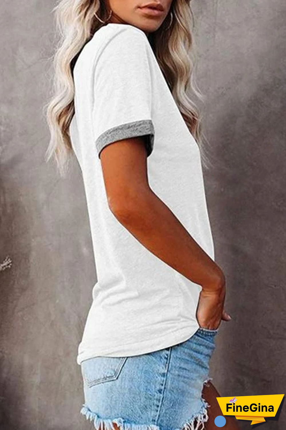 KarliDress Contrast Pocket Short Sleeve T-Shirt P12482