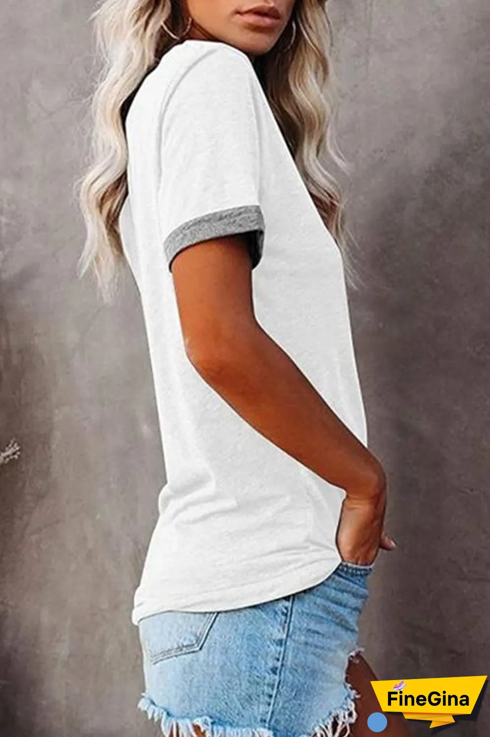 KarliDress Contrast Pocket Short Sleeve T-Shirt P12482