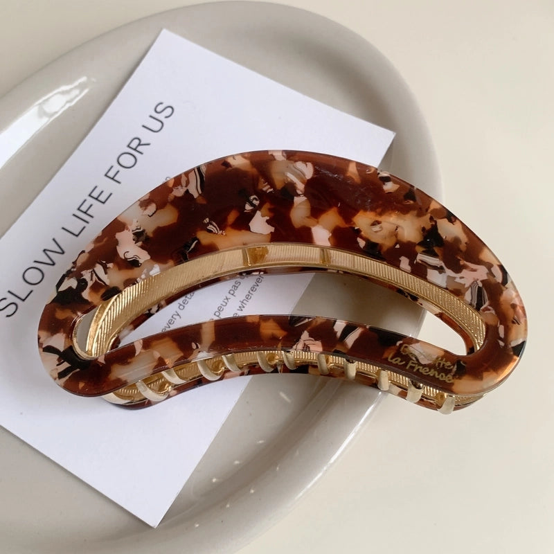 Elegant Minimalist Women’s Color Block Moon Acetic Acid Sheets Hair Claws