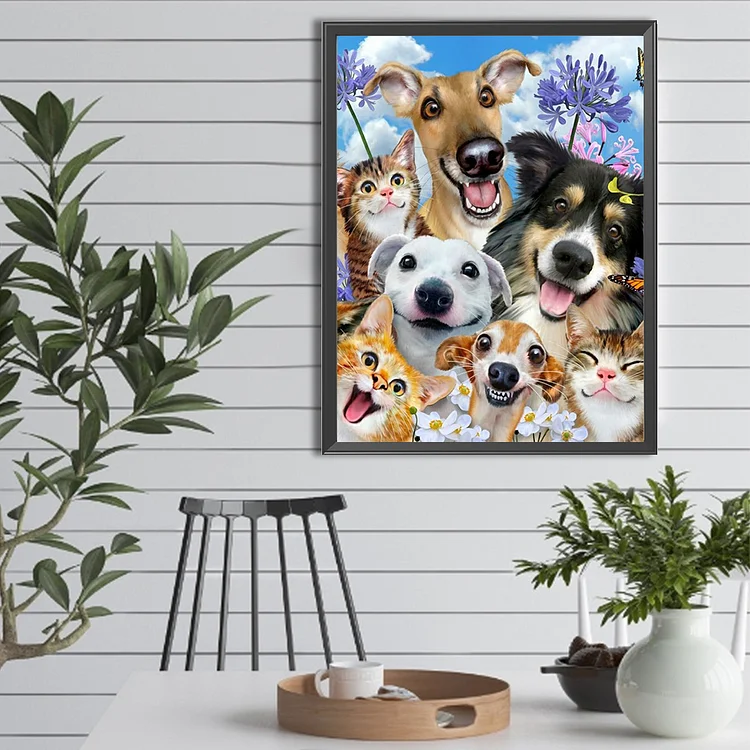 Happy Dog 40*60cm(picture) full round drill diamond painting with