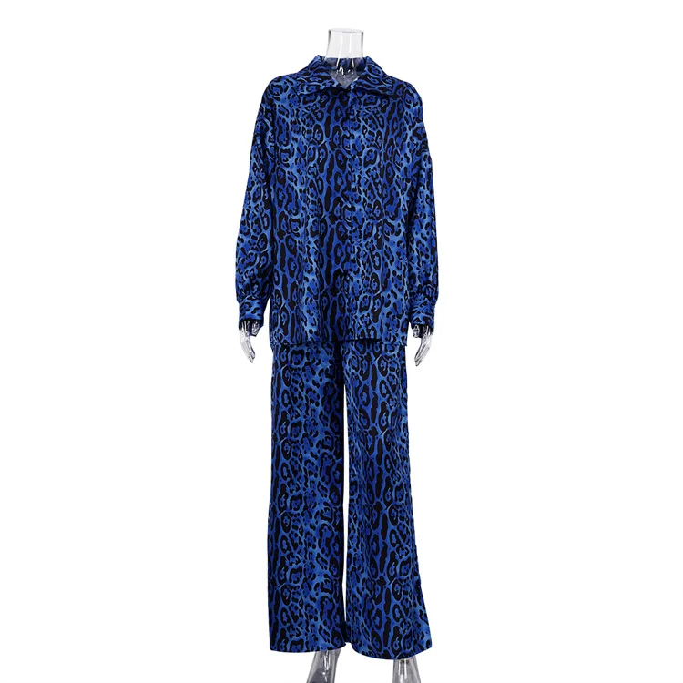 Ueong Ueong Sleeve Leopard Print Loose And Fashionable Two-Piece Set