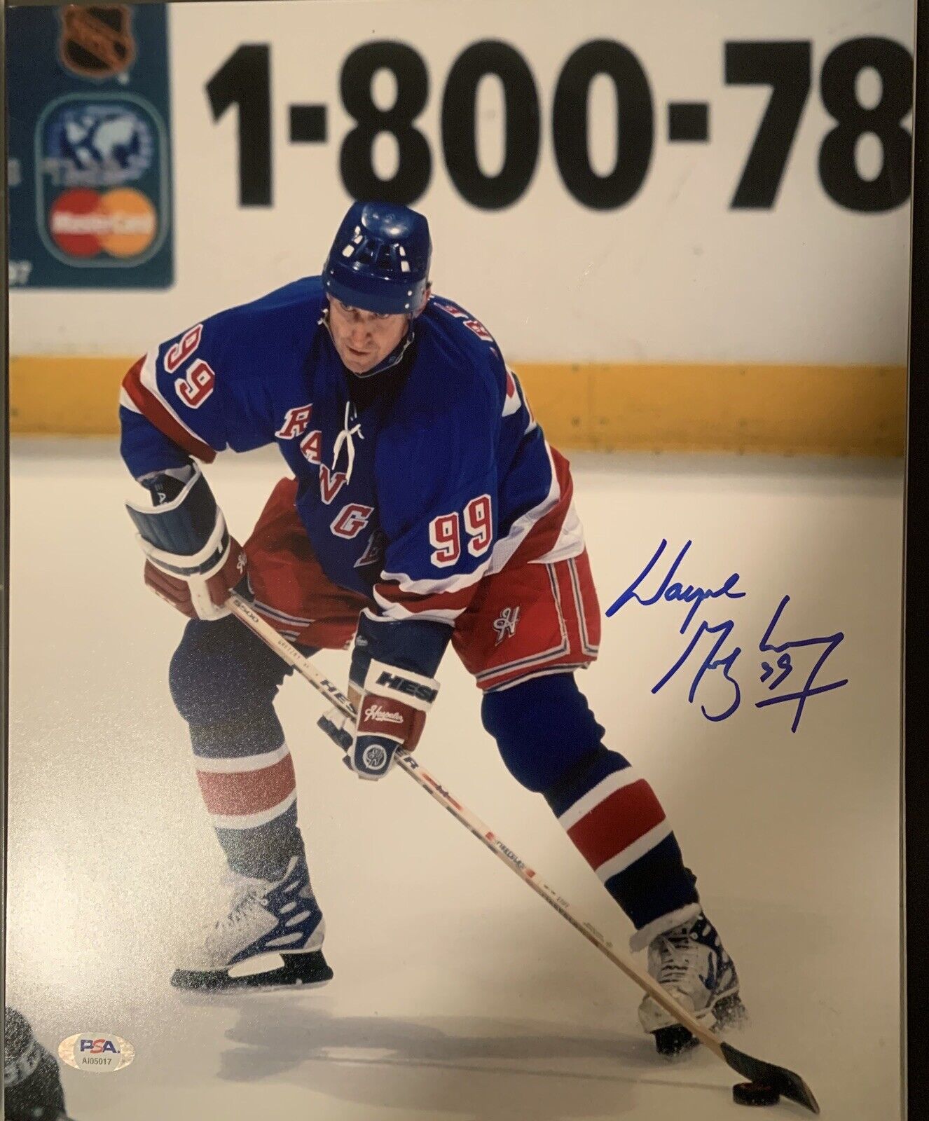 wayne gretzky Signed 11x14 Photo Poster painting Pic Auto Psa Coa Letter Rangers