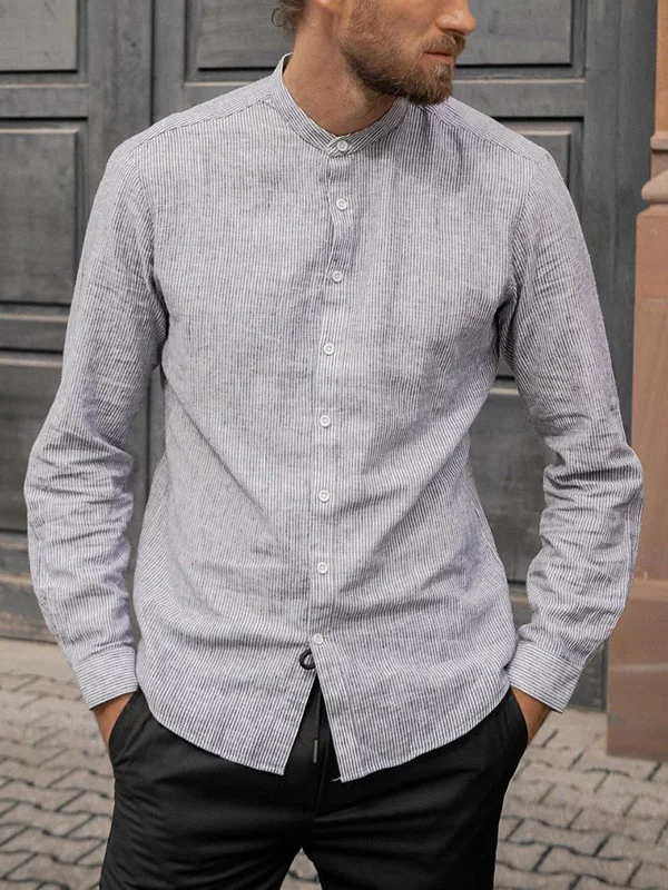 Mens Casual Cotton And Linen Shirts-inspireuse