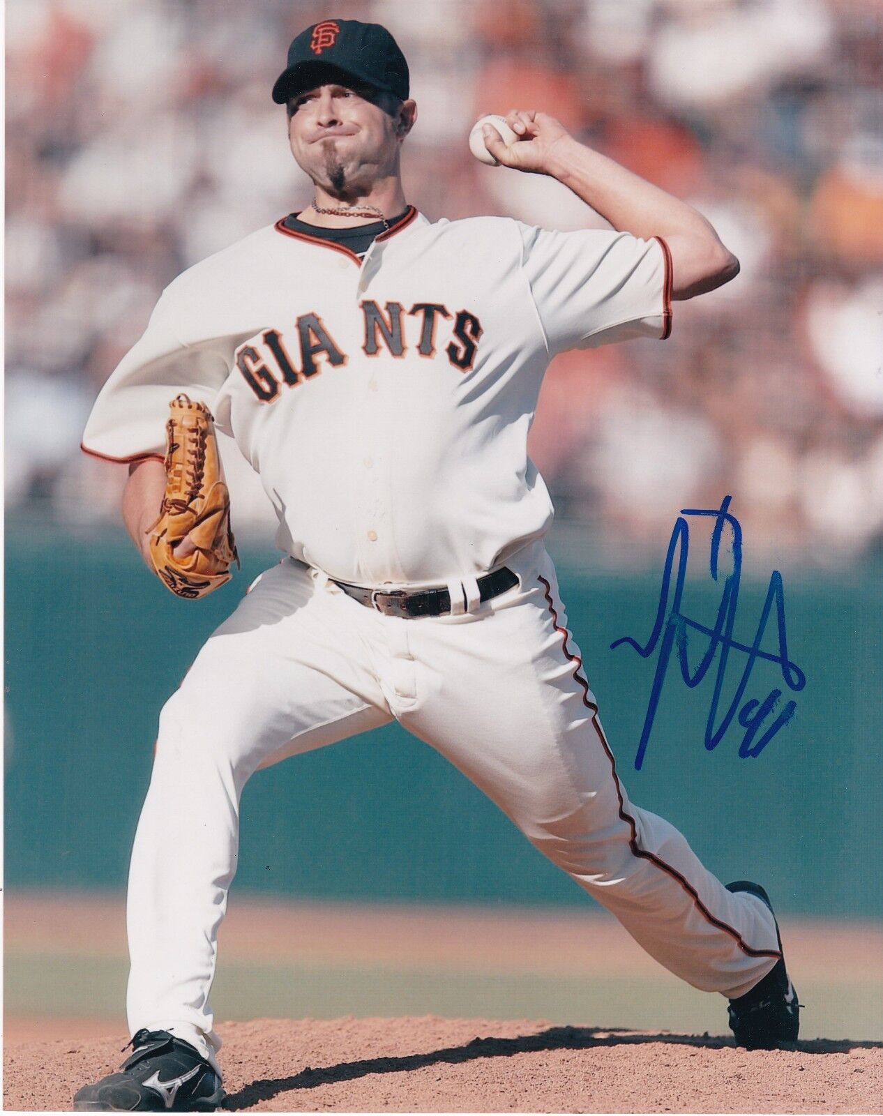 JEREMY AFFELDT SAN FRANCISCO GIANTS ACTION SIGNED 8x10