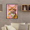 Diamond Painting -DIY Round Drill Cat with Glasses