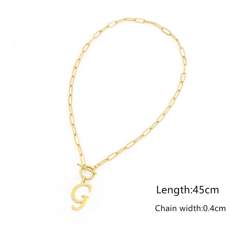 Elegant Minimalist Classic Style Letter 201 Stainless Steel 304 Stainless Steel Pendant Necklace