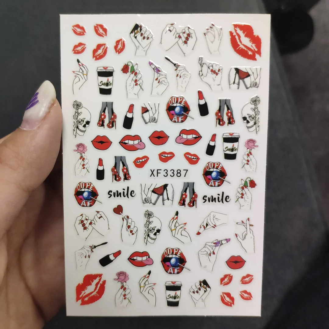 3D Chinese Red Black Dragon Manicure Decor Stickers Snake Nail Sticker DIY Self Adhesive Nail Decals Acrylic Nail Art Decoration-Nail Inspo