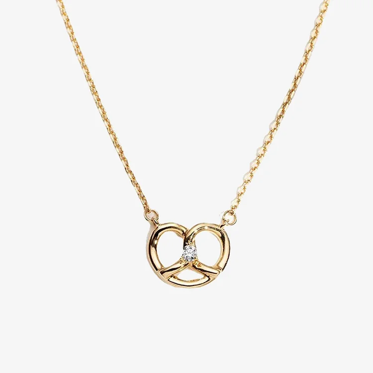 Mother & Daughter Heart Knot Diamond Necklace