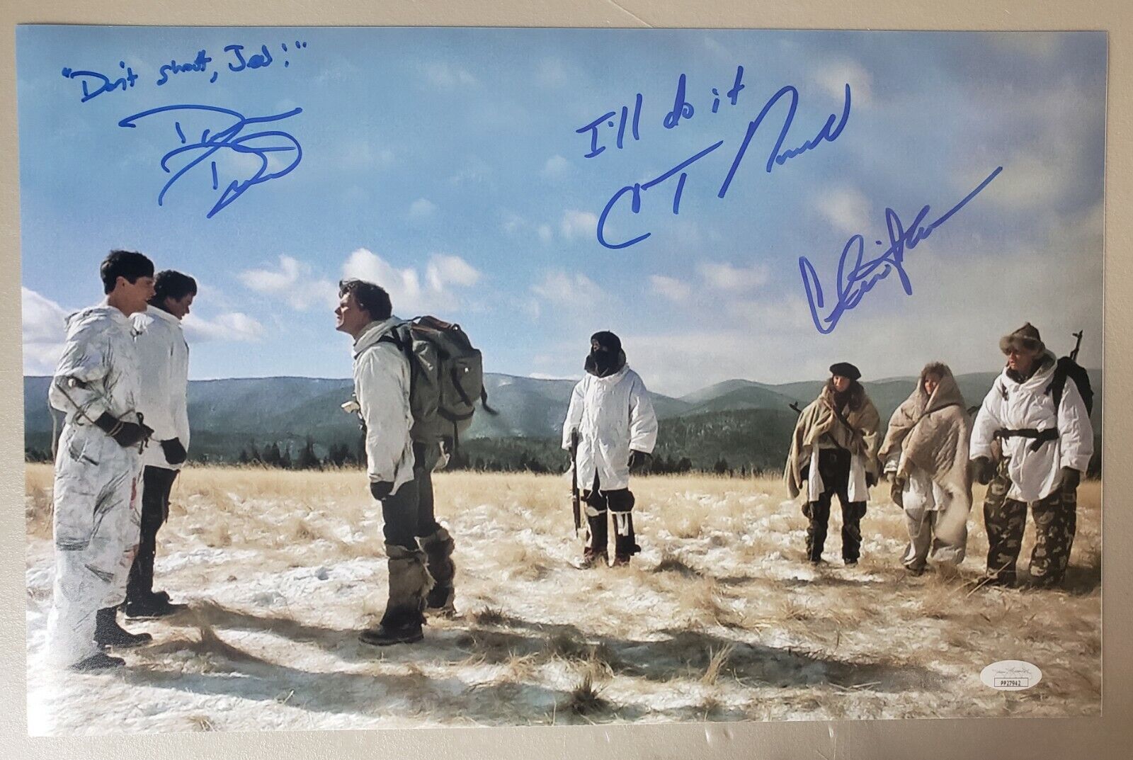 11x17 Autographed by Charlie Sheen, Darren Dalton & C Thomas Howell Red Dawn.JSA