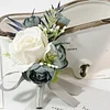 10PCS Blue Wedding Catering Bridal Groom Guests Corsage Boutonniere Wrist Artificial Flower Bouquets