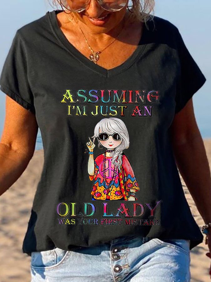V-Neck Print T-Shirt