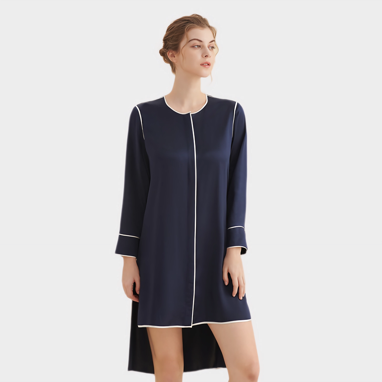 22 Momme Irregular Length Silk Nightgown REAL SILK LIFE