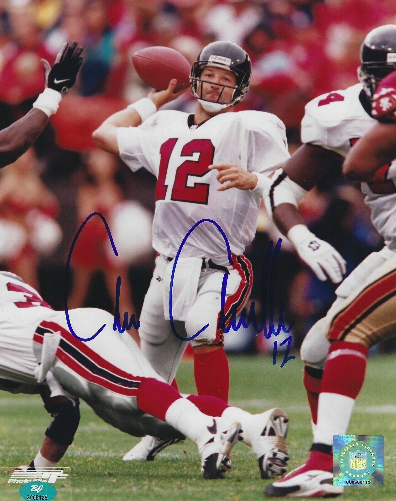 Autographed CHRIS CHANDLER Atlanta Falcons 8x10 Photo Poster painting w/COA