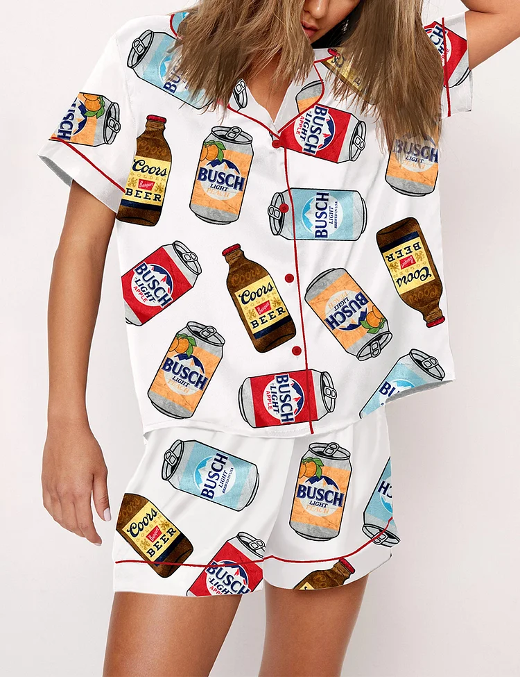 Women's Busch Coors Whiskey Wine Lite Ultra White Claw Pajama Set