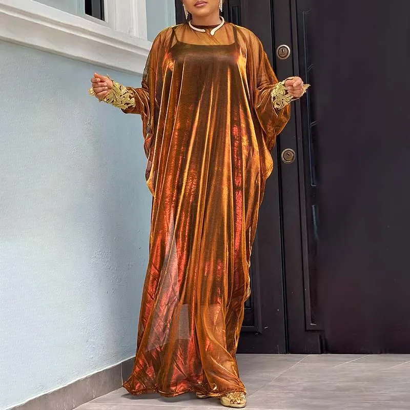 Floor-Length Robe Dress 2022 VONDA Women Sexy See Through Evening Party Maxi Long Dress Elegant Vestidos Oversized Sundress
