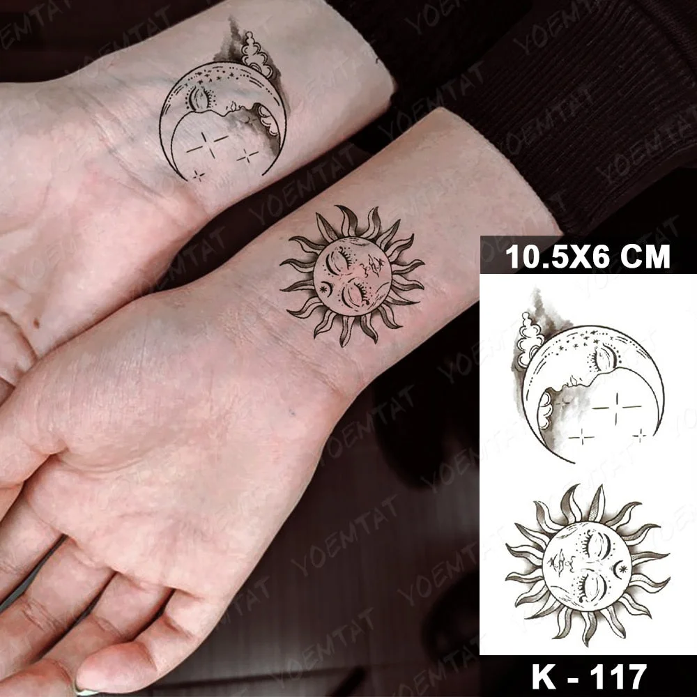 Waterproof Temporary Tattoo Sticker Starry Sky Galaxy Lion Flash Tatoo Wolf Fox Owl Arm Wrist Fake Tatto For Body Art Women Men