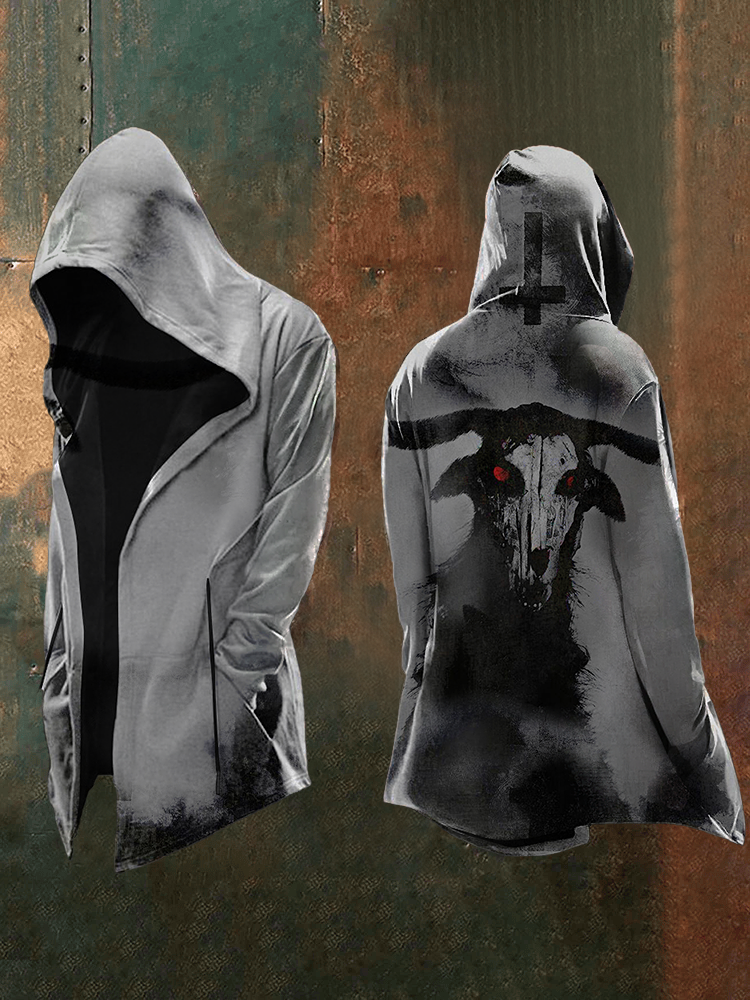 Men's Vintage Gradient Animal Print Casual Hooded Jacket / Rvogue / Rvogue