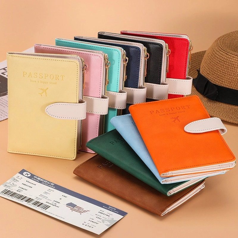 Unisex Letter Airplane Pu Leather Zipper Hidden Buckle Wallets