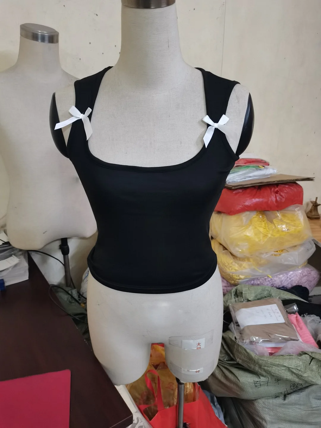 Uveng Uveng New Summer Y2K Fashion Bow Slim Short Style Sling Slim Vest Female