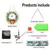 2D Flat DIY Christmas Acrylic Diamond Painting Clock Pendant Home Decoration