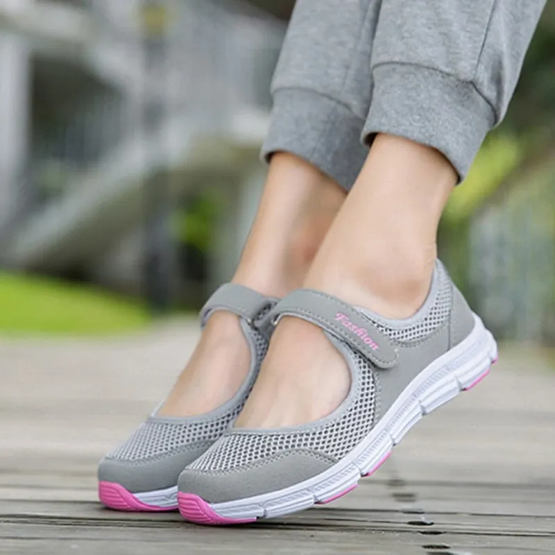 Women's Sneakers Breathable Mesh Walking Ladies Flat Shoes Woman White Sneakers For Women Vulcanize Female Shoes Zapatos Mujer 1226