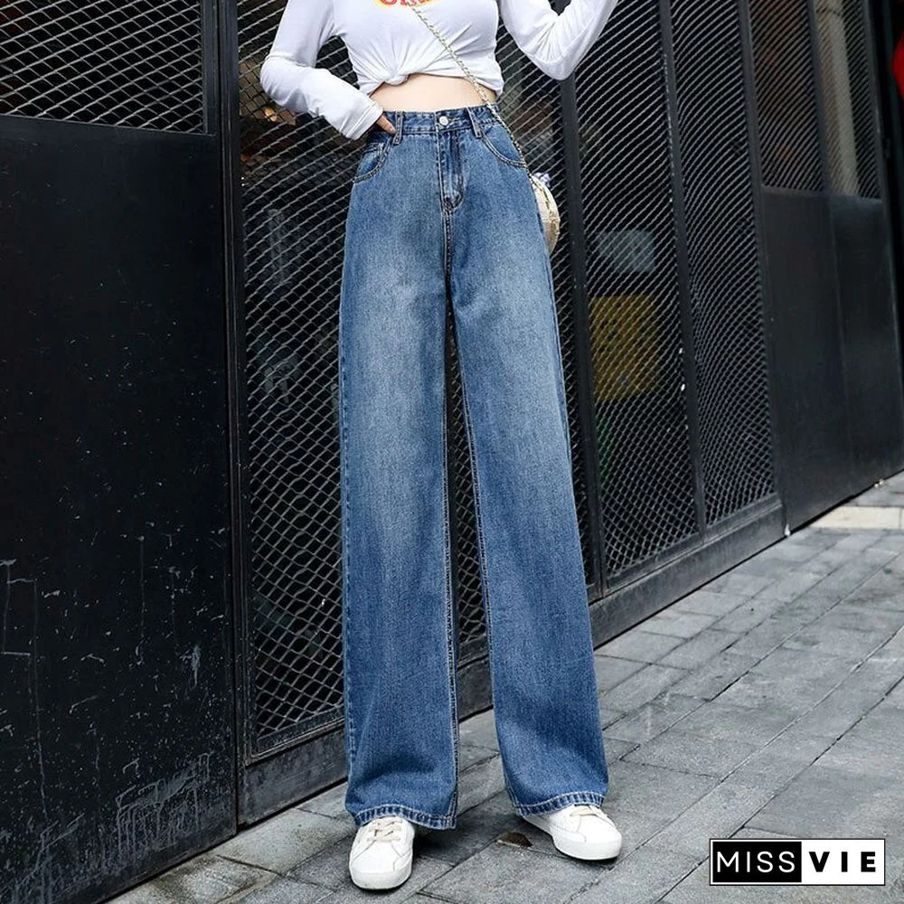 Woman Jeans High Waist Clothes Wide Leg Denim Clothing Streetwear Vintage Quality Fashion Harajuku Loose Straight Pants