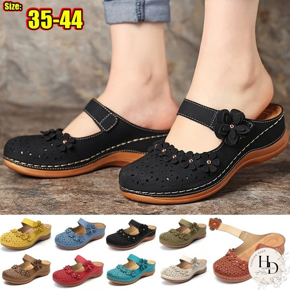 Fashion Women Vintage Style Sandals Flats Shoes Summer Casual Shoes Vintage Shoes for Women Leather Shoes Plus Size