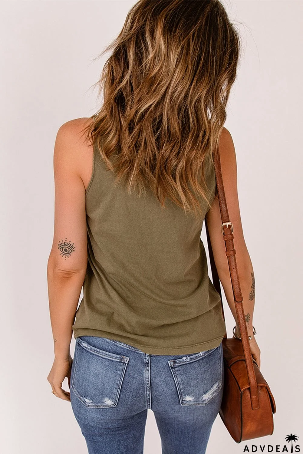 Summer Green Strappy Tank Top