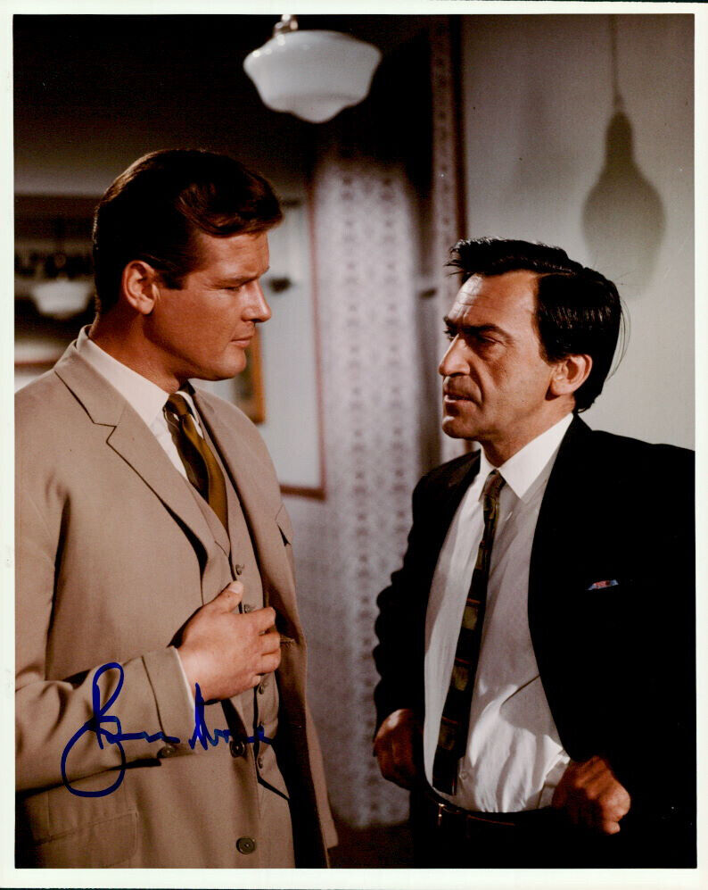 Roger Moore signed authentic 8x10 Photo Poster painting COA