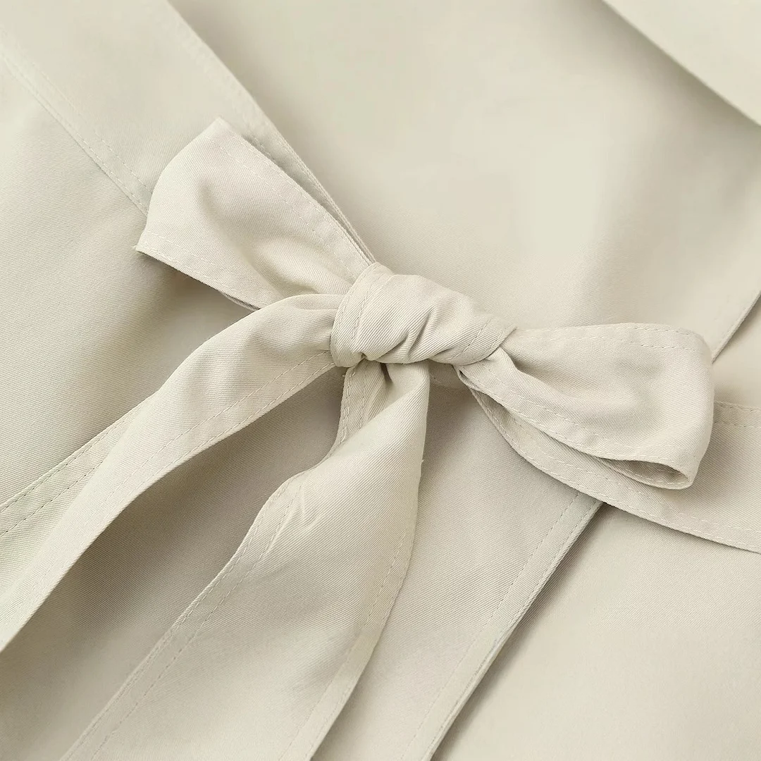 Nigikala Nigikala Women's Clothing 2025 Summer New Temperament Fashion With Belt Long Sleeves With Short Windcoat 4749847