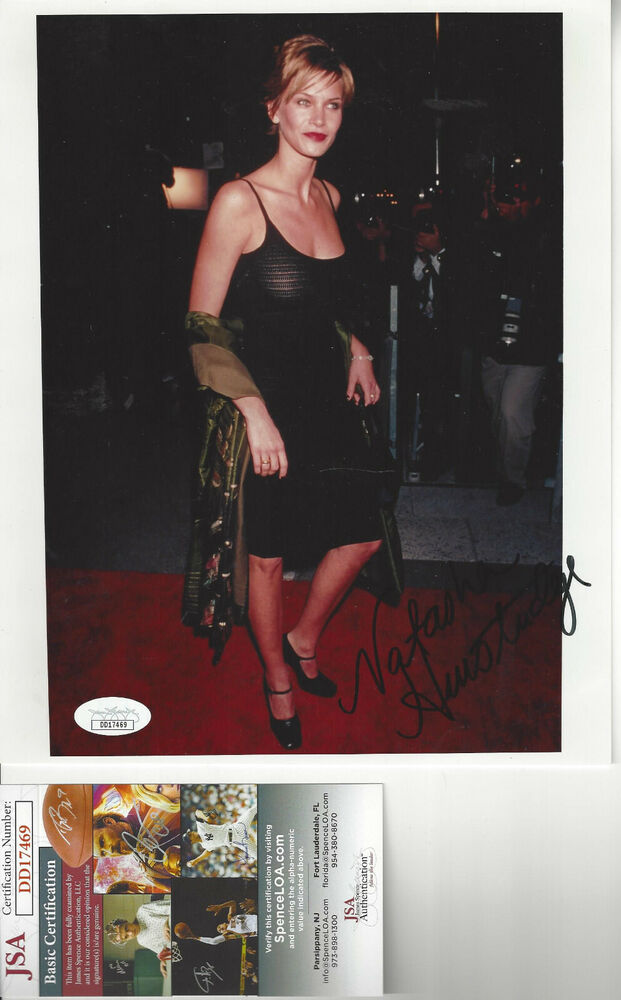 Model & Actress Natasha Henstridge autographed 8x10 color  Photo Poster painting JSA  Certified