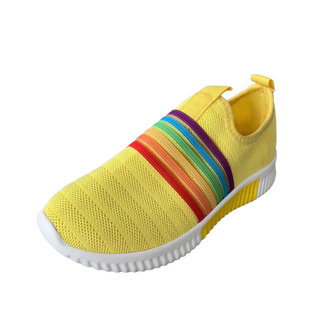 Letclo™ Rainbow Fly Knit Sneakers letclo Letclo