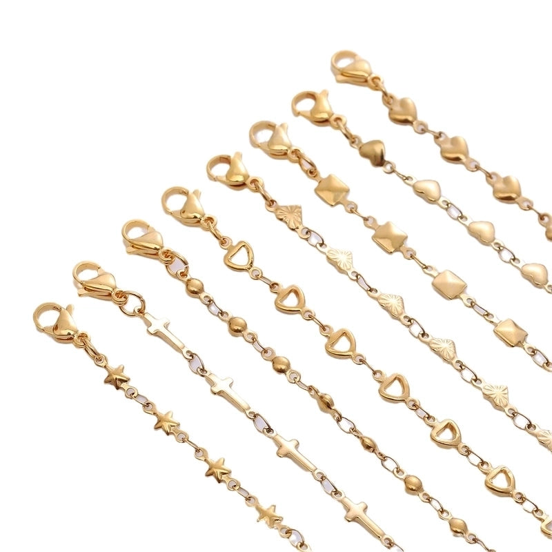 Minimalist Heart Shape Solid Color 304 Stainless Steel Bracelets Necklace