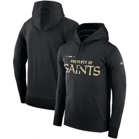 Men's New Orleans Saints  Black Sideline Property Of Performance Pullover Hoodie