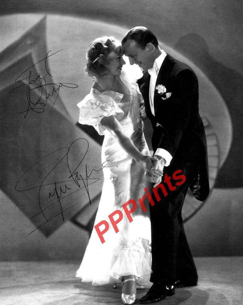 FRED ASTAIRE & GINGER ROGERS AUTOGRAPHED 10X8 SIGNED REPRO Photo Poster painting PRINT