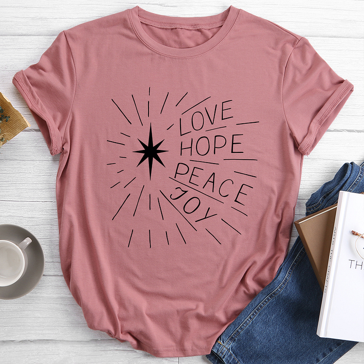 Love Hope Peace Joy with Star T-Shirt Tee