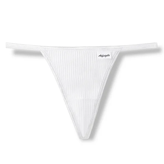 Akayes Women Sexy Panties Screw Thread Cotton Thongs Female Thin Belt G-strings Underwear Soft Breathable T-back Solid Lingerie