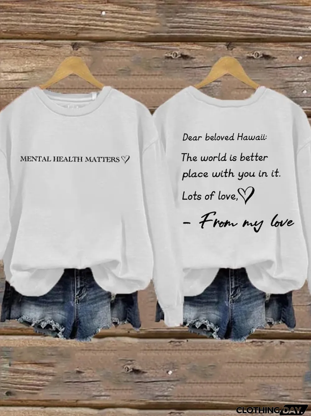 Women's Pray for Maui Print Sweatshirt