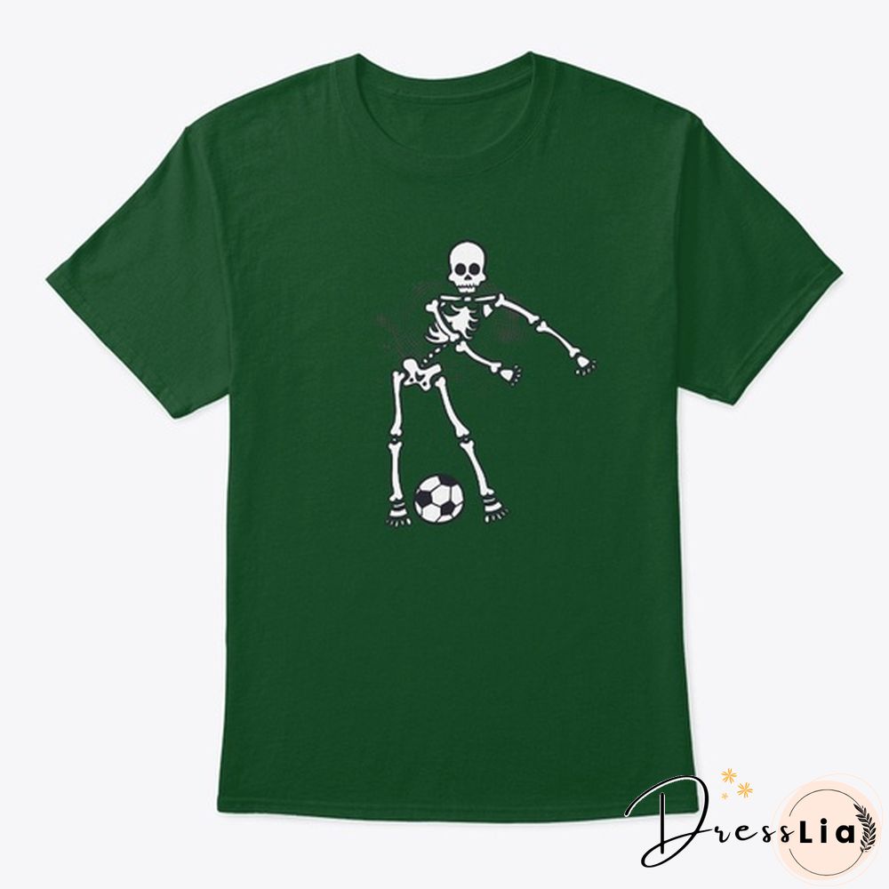Dabbing Skeleton Soccer Ball Graphic By Hanes Tagless Tee T-Shirt