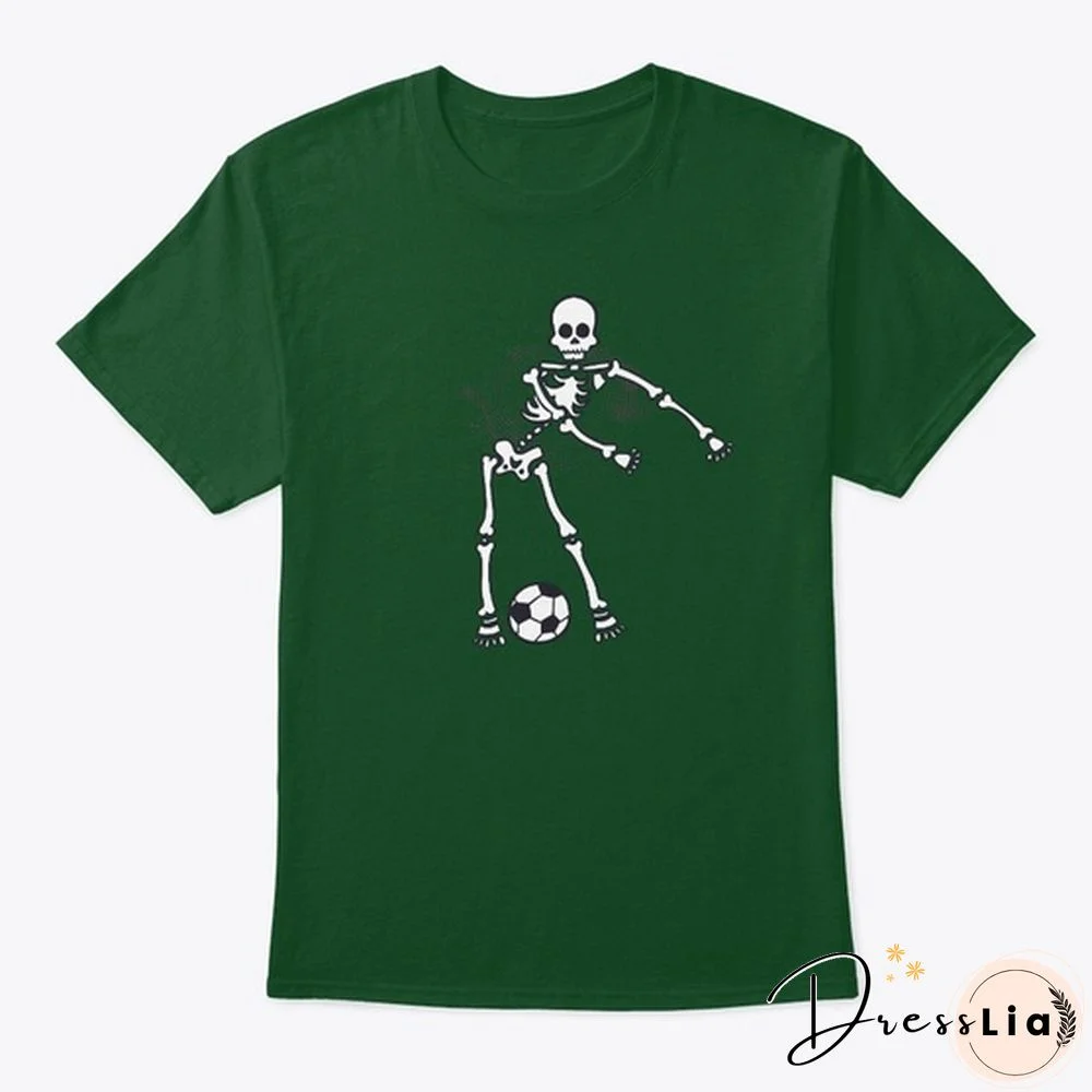 Dabbing Skeleton Soccer Ball Graphic By Hanes Tagless Tee T-Shirt