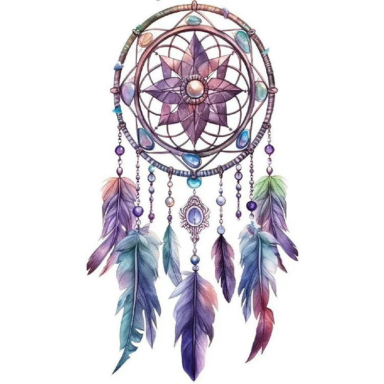 5D Diamond Painting Bead and Feather Dream Catcher Kit