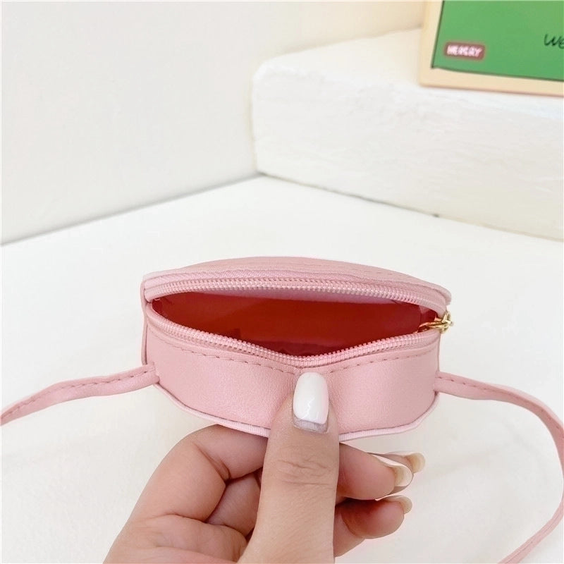 Girl’s Small Pu Leather Donuts Cute Round Zipper Crossbody Bag