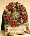 6pcs DIY Christmas Wreath Pearl Art Diamond Painting 3D Greeting Card